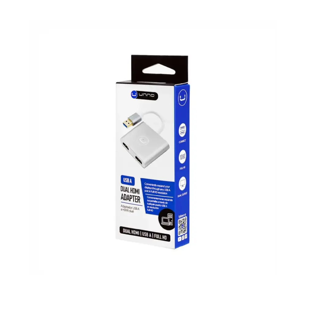 ADAPTADOR UNNO TEKNO USB 3.0 A DUAL HDMI HB1102SV