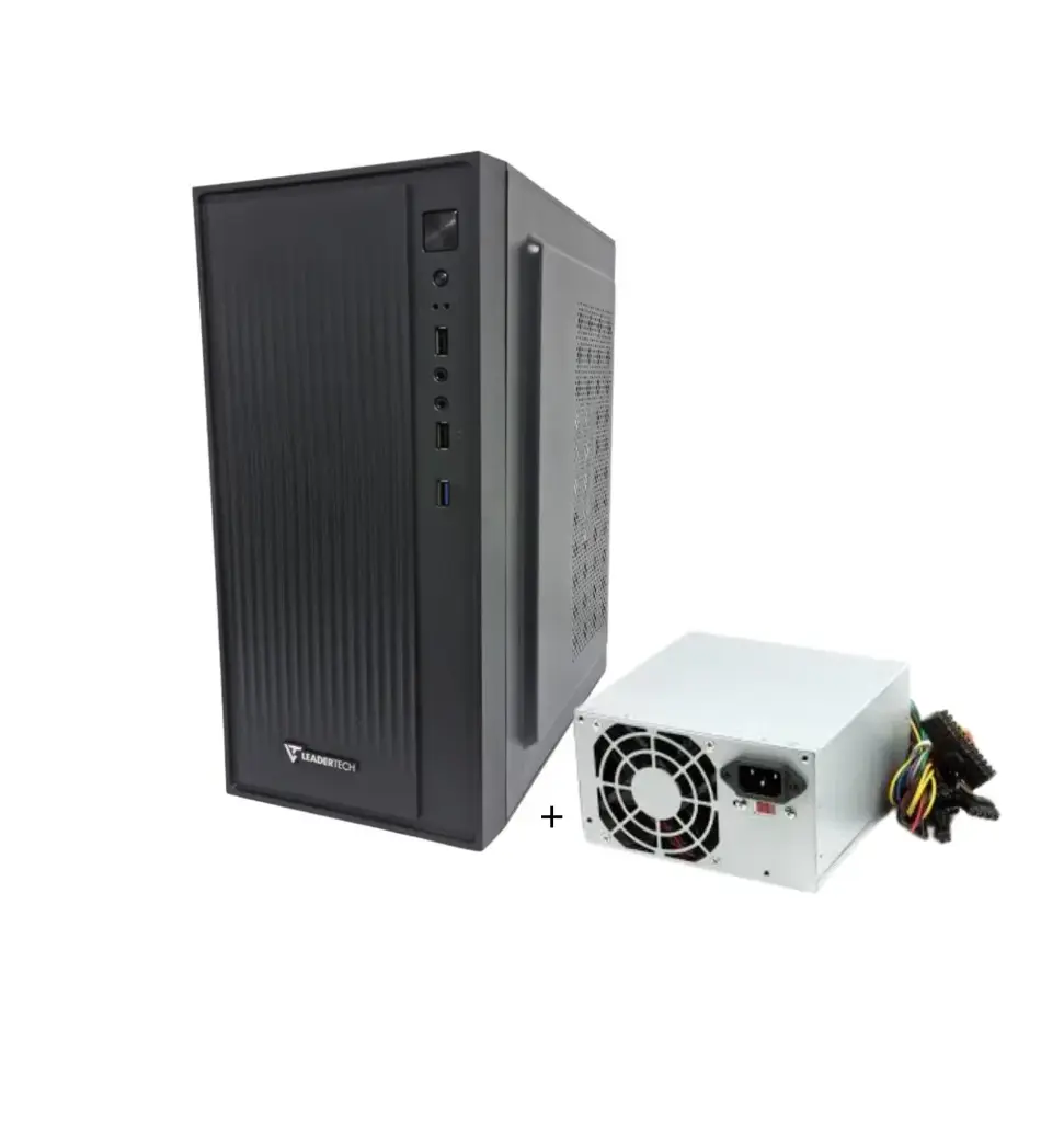 CASE LEADERTECH MID ATX X10 CON FUENTE DE PODER