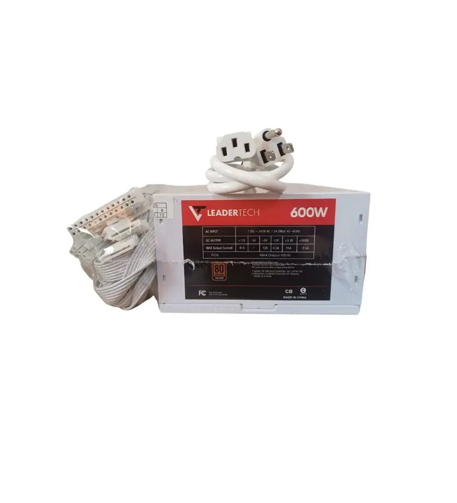 FUENTE DE PODER LEADERTECH 600W 80+BRONCE RGB WHITE