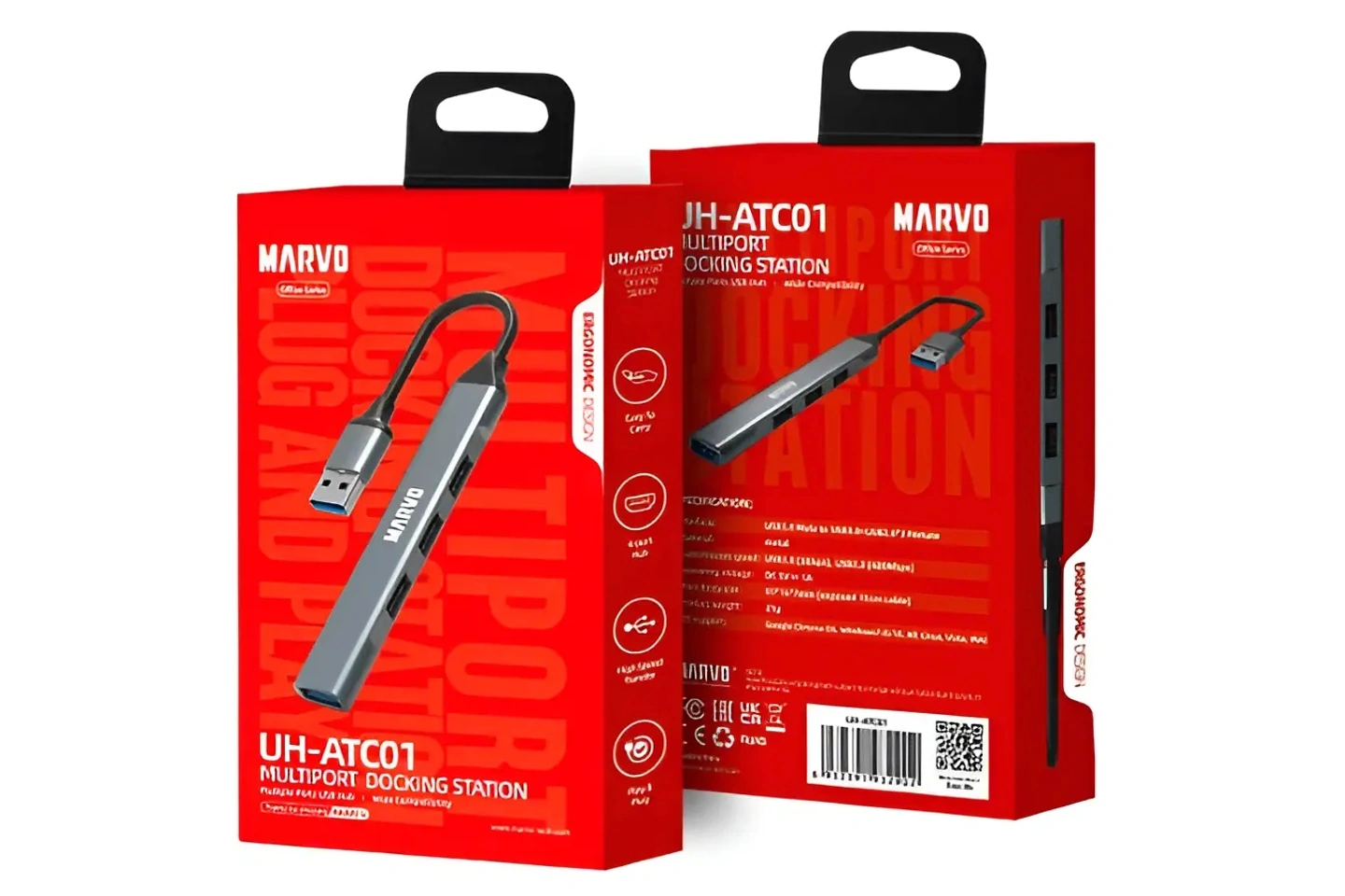 HUB USB MARVO UH-ATC01 4 PUERTOS USB 3.0