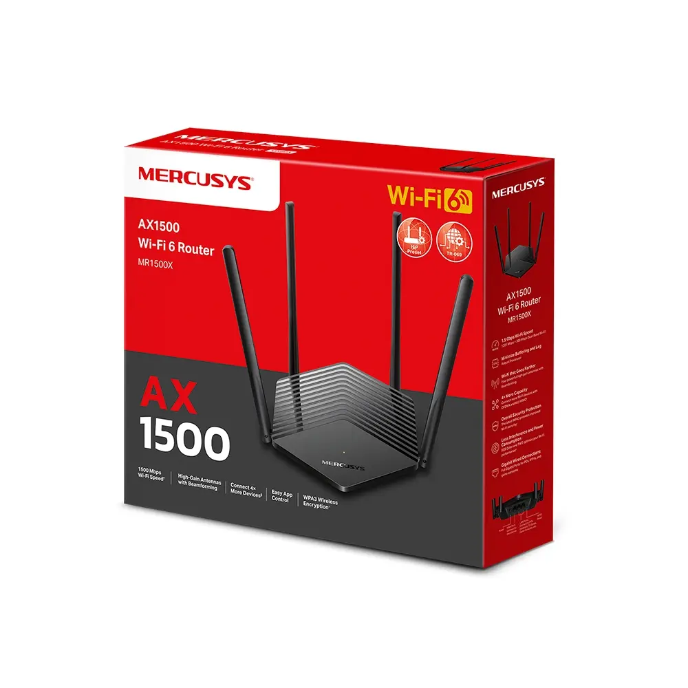 ROUTER MERCUSYS MR60X AX1500 4 ANTENAS WiFi 6