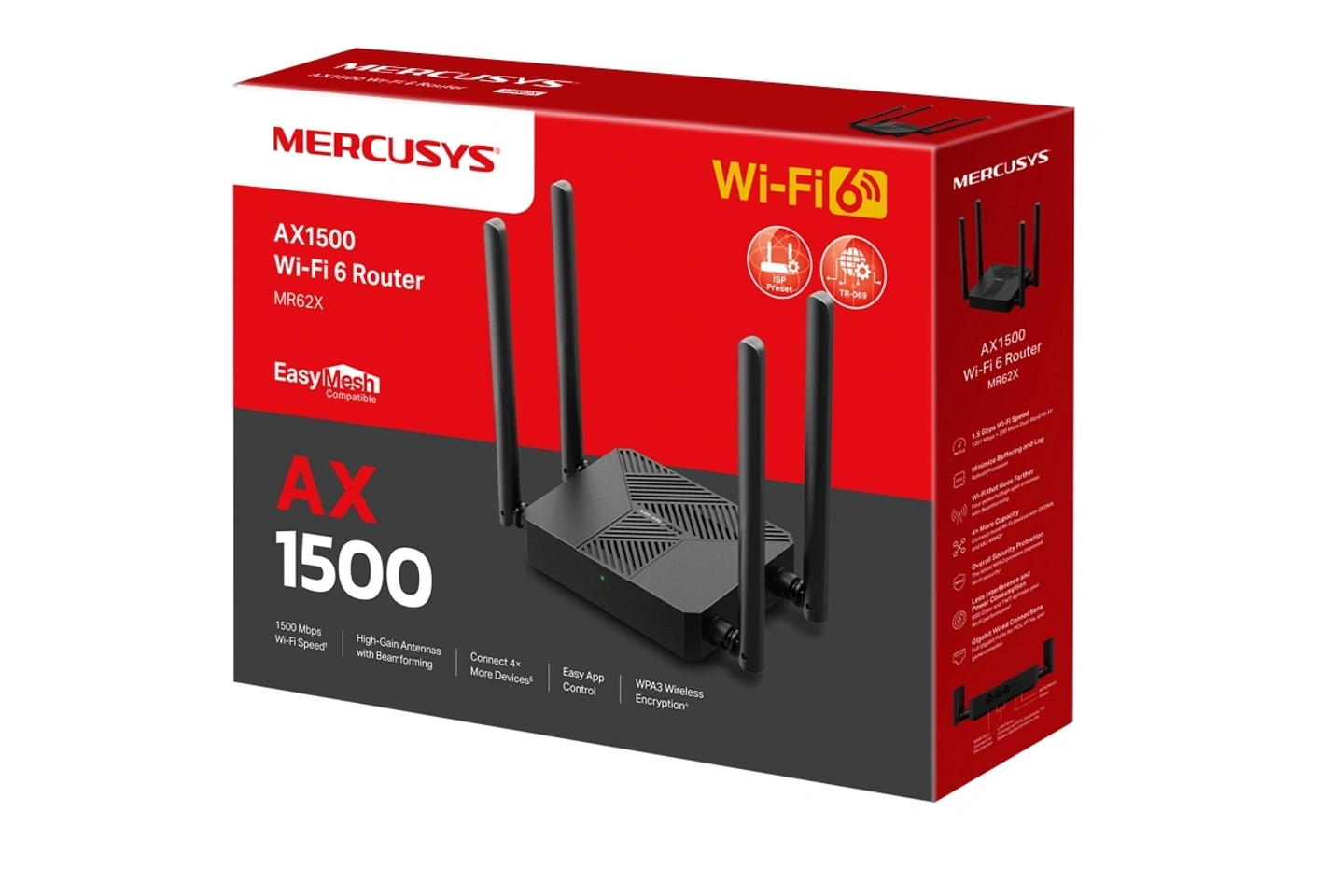 ROUTER MERCUSYS MR62X AX1500 4 ANTENAS WiFi 6