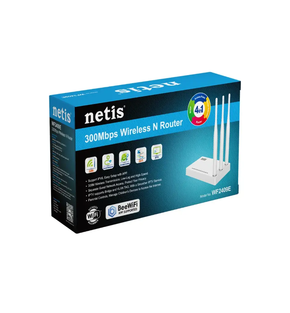 ROUTER NETIS WF2409E N300 MULTI-MODO  3 ANTENAS