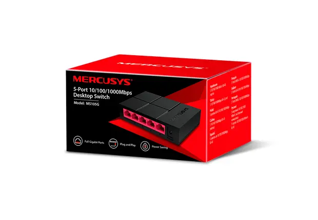 SWITCH MERCUSYS MS105G 5 PUERTOS GIGABIT