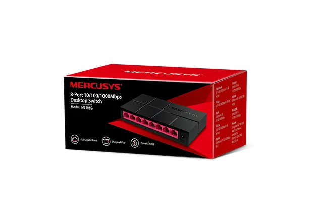 SWITCH MERCUSYS MS108G 8 PUERTOS GIGABIT