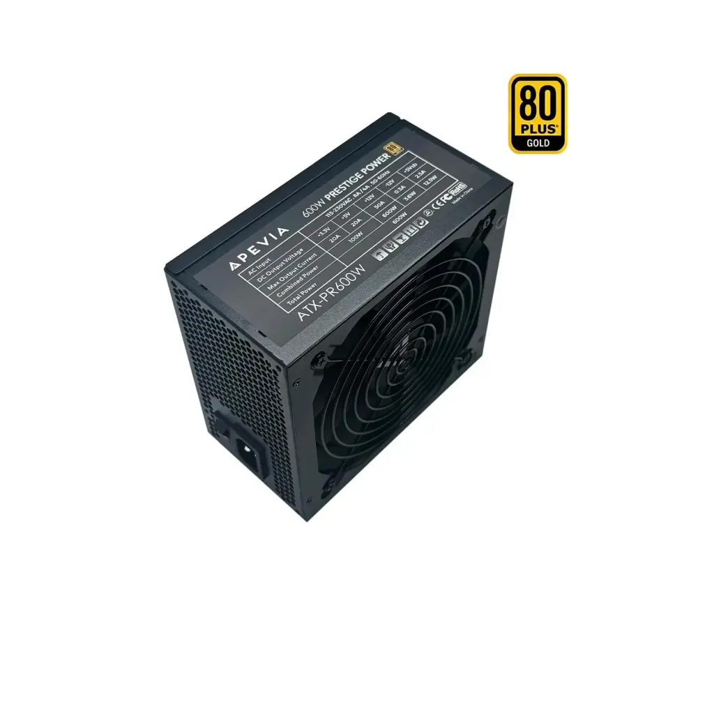 Fuente de Poder Certificada APEVIA PRESTIGE 600W ATX-PR600W 