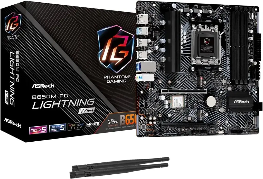 Tarjeta Madre Gaming ASRock B650M PG Lightning AM5 B650 DDR5  WiFi 6E