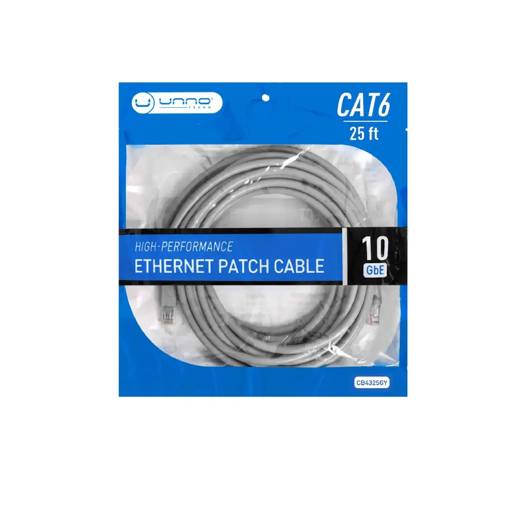 CABLE PATCH CORD UNNO TEKNO CAT6 7.5 MTS GRIS