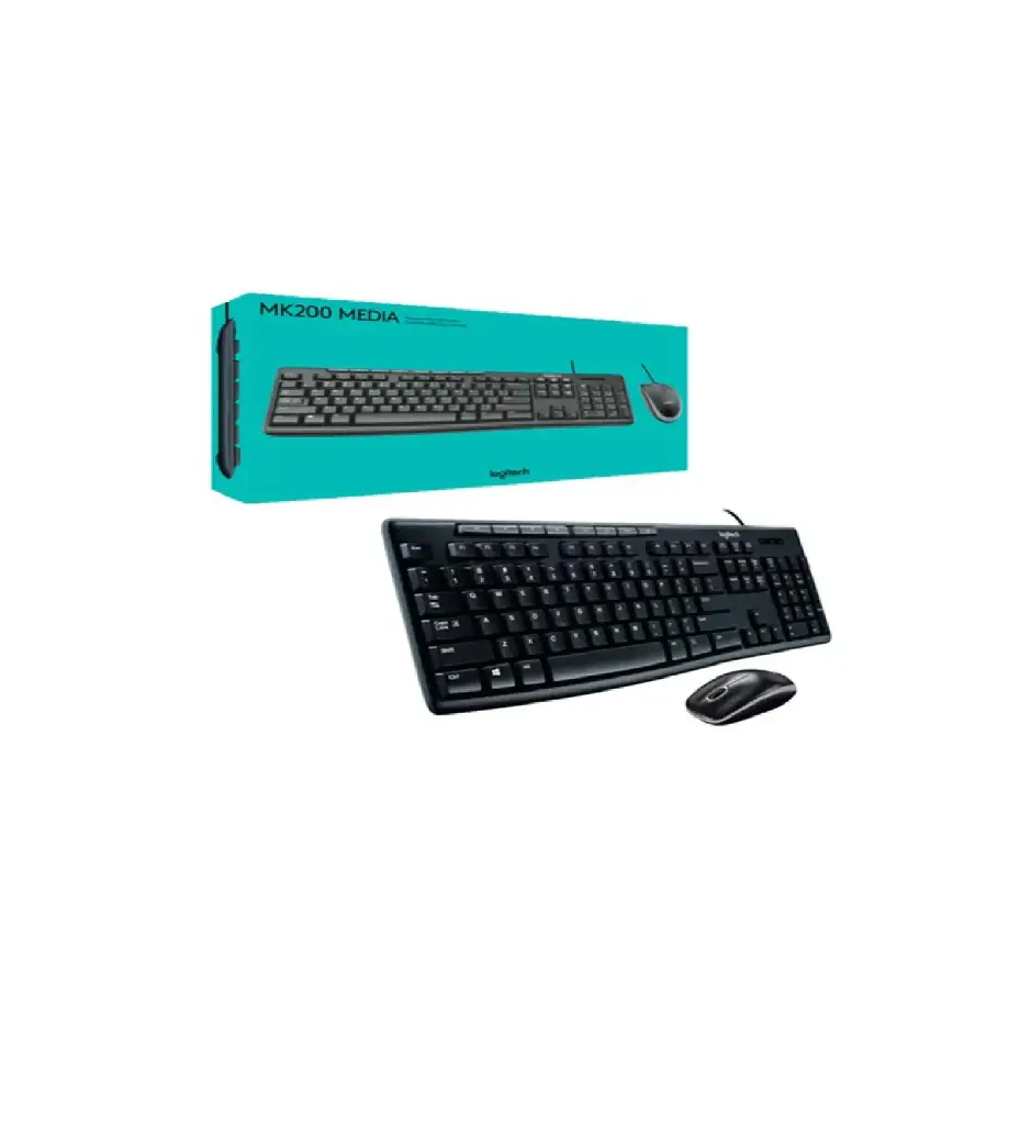COMBO TECLADO MOUSE LOGITECH MK200 MEDIA USB ALAMBRICO ESPAÑOL