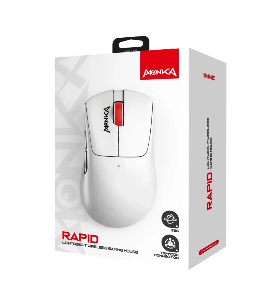 MOUSE MONKA G982W RAPID INALAMBRICO OPTICO 12000 DPI