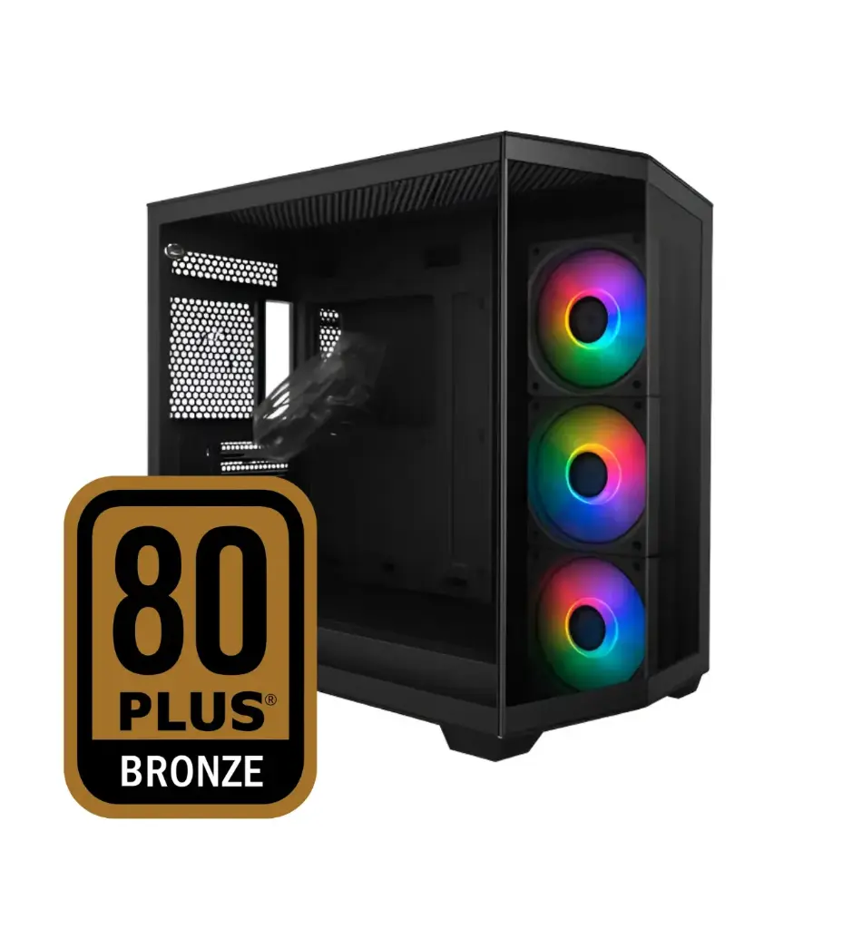 CASE LEADERTECH GAMING WARMACHINE L280-G BLACK CON 850W +80 BRONZE