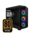 CASE LEADERTECH GAMING WARMACHINE L280-G BLACK CON 850W +80 BRONZE