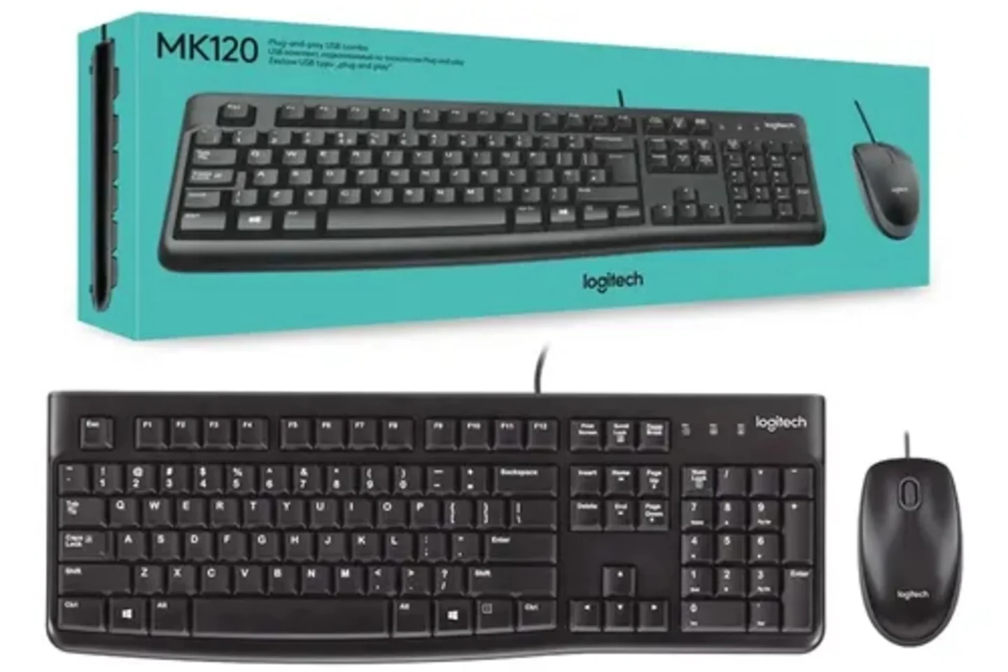 COMBO TECLADO MOUSE LOGITECH MK120 ALAMBRICO ESPAÑOL