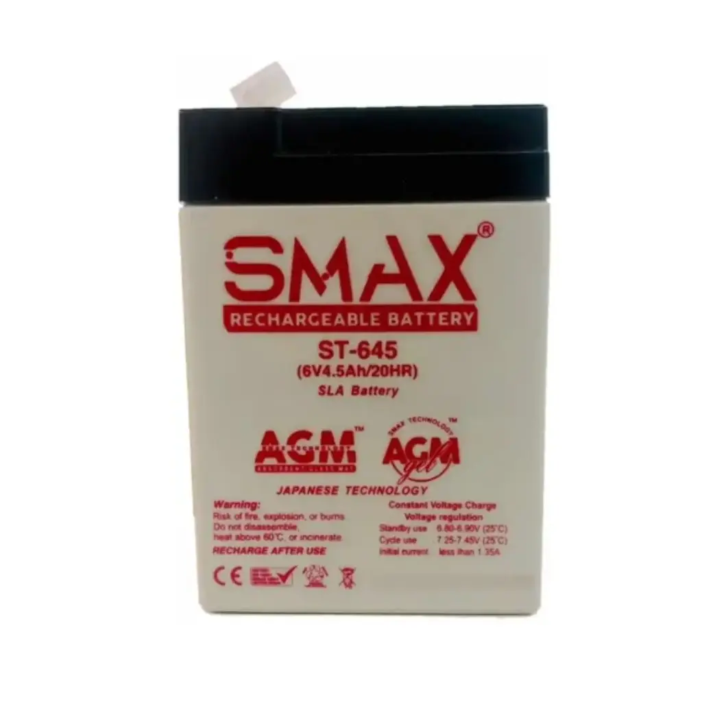 BATERIA DE GEL SMAX 6V 4.5Ah 