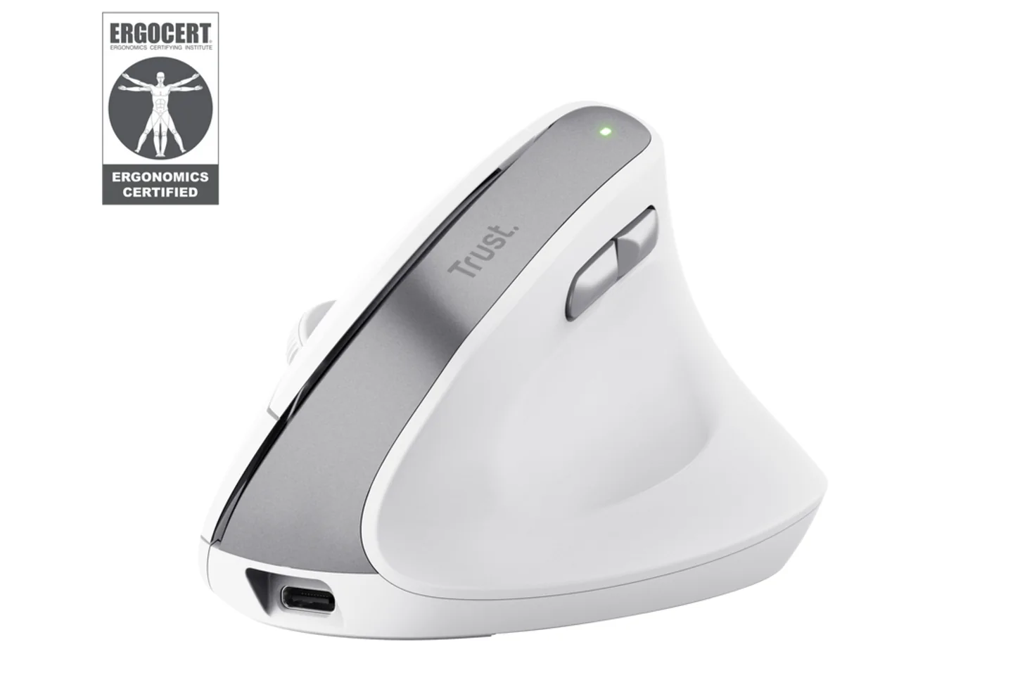 MOUSE TRUST BAYO II ERGONOMICO INALAMBRICO BLANCO 25398 