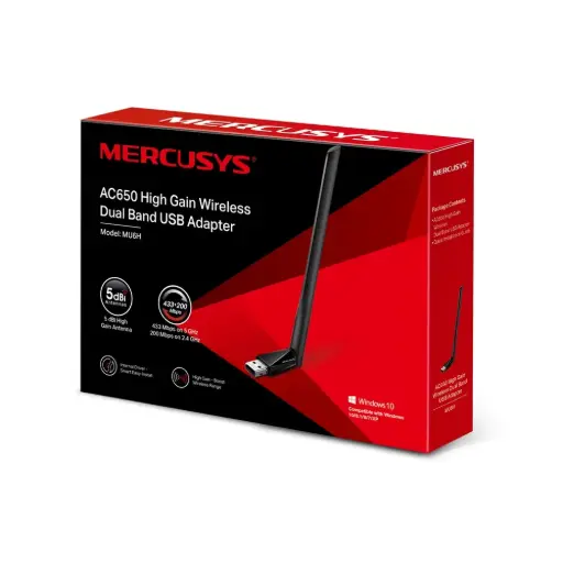[6935364088064] ANTENA USB WiFi 5 MERCUSYS MU6H AC650