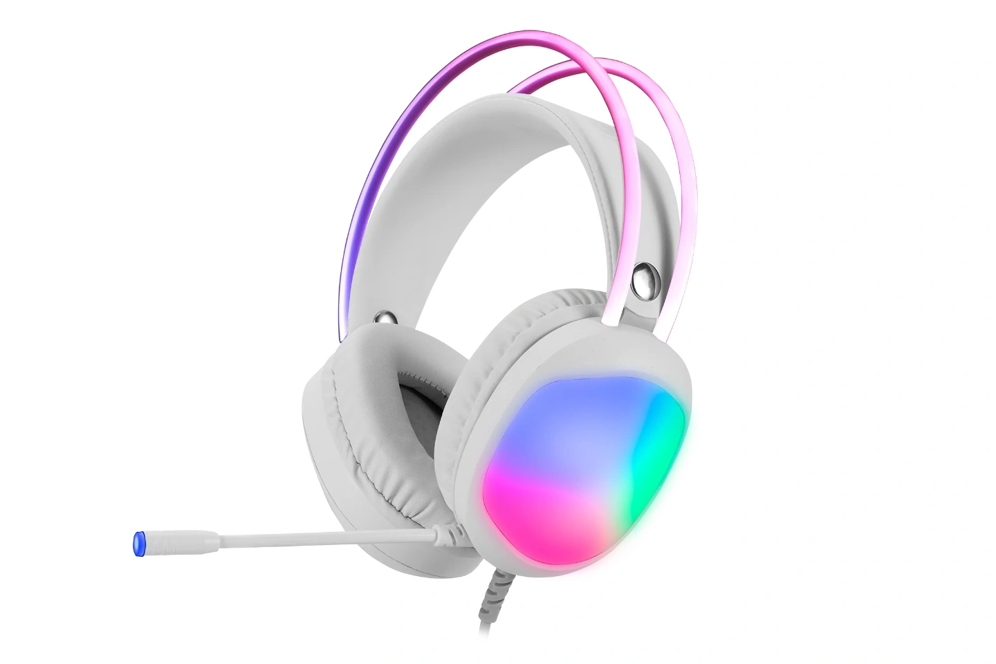 [6932391933633] AUDIFONOS MARVO LUMI HG8959 WHITE USB+3.5MM