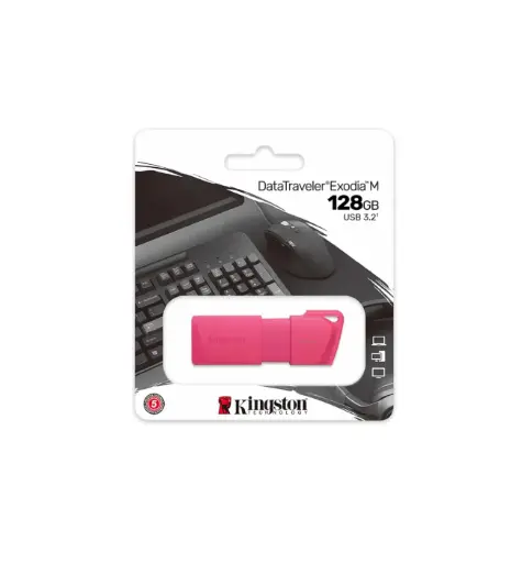 [740617338591] PENDRIVE KINGSTONE 128GB USB 3.2 EXODIA NEON ROSA