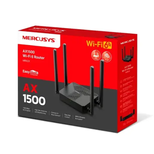 [6957939002015] ROUTER MERCUSYS MR62X AX1500 4 ANTENAS WiFi 6