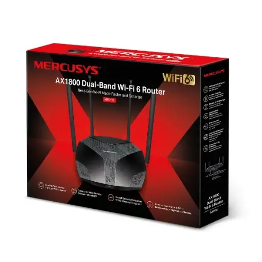 [6957939000509] ROUTER MERCUSYS MR70X AX1800 4 ANTENAS WiFi 6