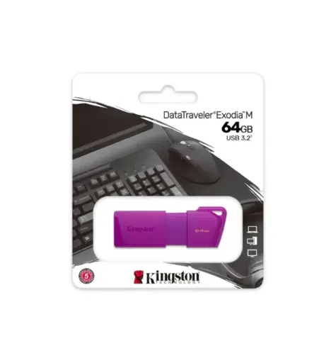 [740617336290] PENDRIVE KINGSTONE 64GB USB 3.2 EXODIA MORADO NEON