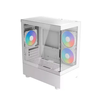 [4711099477470] CASE AEROCOOL MINI TOWER RGB VIEWPORT MINI-G-BLANCO CON FAN COOLER CP3140