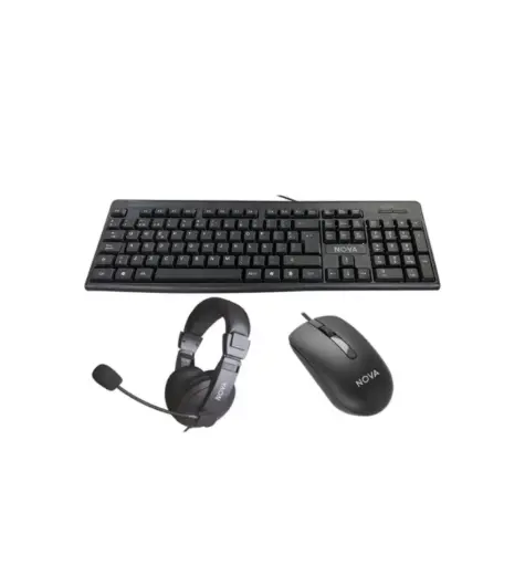[02808] COMBO TECLADO MOUSE Y AUDIFONOS NOVA USB KB5982U0001C