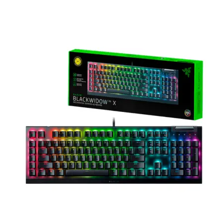 [RZ03-04702800-R311] TECLADO RAZER BLACKWIDOW V4 X GAMING MECANICO ESPAÑOL SWITCH AMARILLO 