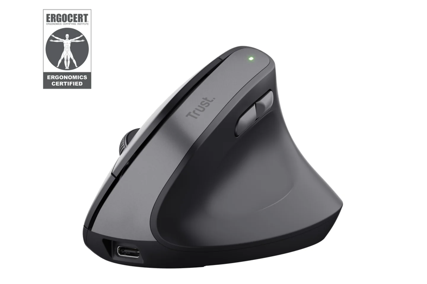 [8713439251456] MOUSE TRUST BAYO 25145 ii ERGONOMICO NEGRO CON ANGULO VERTICAL 
